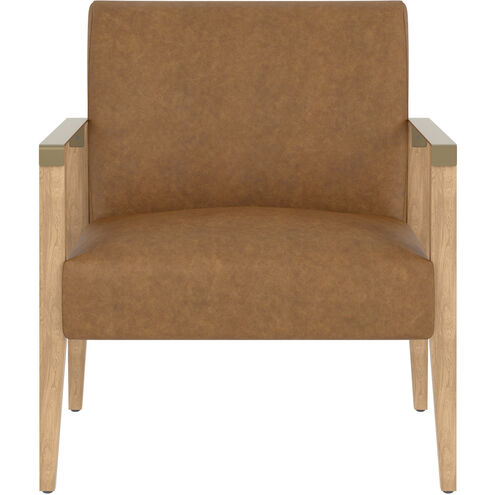 Earl Rustic Oak / Ludlow Sesame Leather Lounge Chair